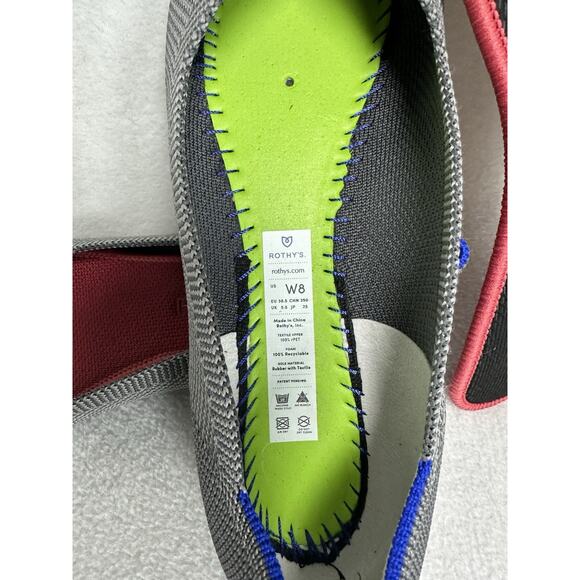 ROTHY'S Birdseye Ballet Flat Loafer Round Toe Charcoal Gray Slip On Size 8 NWOB - Picture 6 of 9